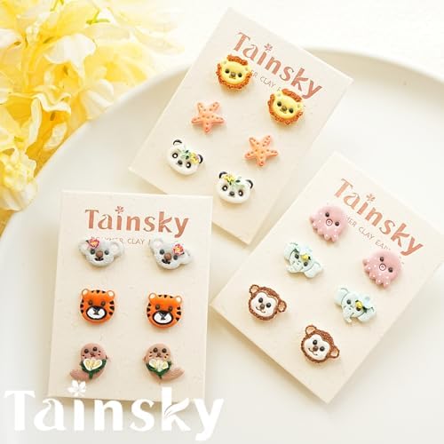 Tainsky Animal Clay Cutters for Polymer Clay Jewelry, 33 Shapes Earring Studs Cutters for Polymer Clay Making