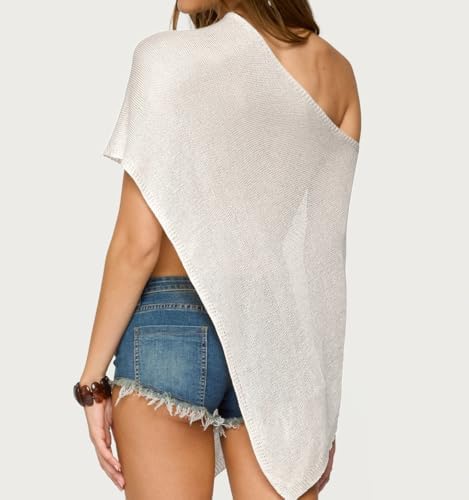 Women Sheer Poncho Shawl Top Lightweight Knit Pullover Beach Cover Up Tops