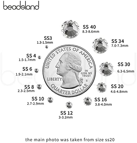 Beadsland Hotfix Rhinestones Bulk, Crystal, SS6, 14400pcs