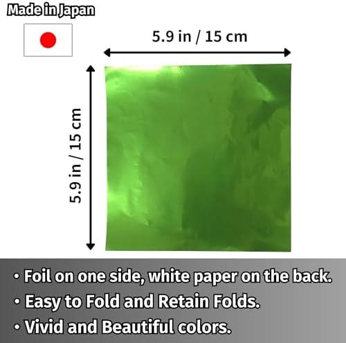 Origami Paper Metallic Foil One Sided Folding Paper 8 Colors 1 Pack