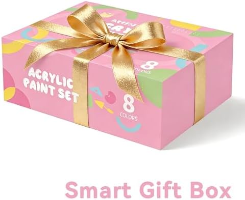AUREUO Pastel Acrylic Paint Set - 8 Vintage Spring Colors, 0.71 Fl Oz (21ml) Tubes for Floral Painting, Mother's Day Crafts, Home Décor, Non-Toxic High Pigment Artist Paints