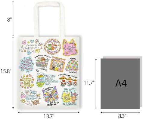 Canvas Tote Bag Gifts for Women Music Dance Sewing Lovers, Double-Sided Print Bags