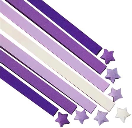 1080 Sheets Origami Star Paper 4 Purple colors Strips Double Sided Lucky Star Decoration Folding Paper for DIY Hand Art Crafts Teaching Supplies (Purple-1080 sheets)