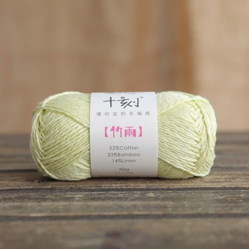 Cotton, Bamboo,Linen Blended Yarn 2 Skeins 50g/1.76oz- 19 Sweet Pea