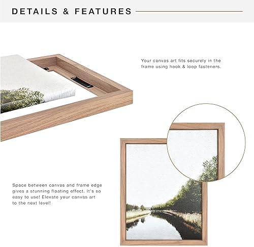 MCS Canvas Float Frame, 16x20, Walnut Woodgrain