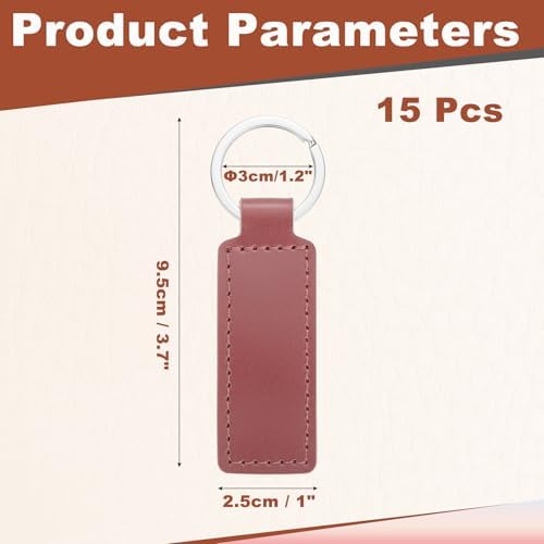 MECCANIXITY Leather Keychain Blanks Bulk Rectangle Laser Engraving Keychain Kit