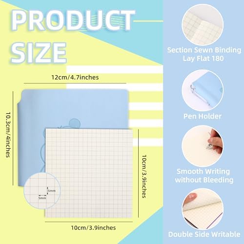 3 Pack Mini Capybara 5x5 Grid Notebooks Cartoon Pocket Quad‑ruled Journals