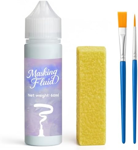 1DFAUL 60ml Masking Fluid for Art Watercolor Painting, Easy Peel-Off(Blue)
