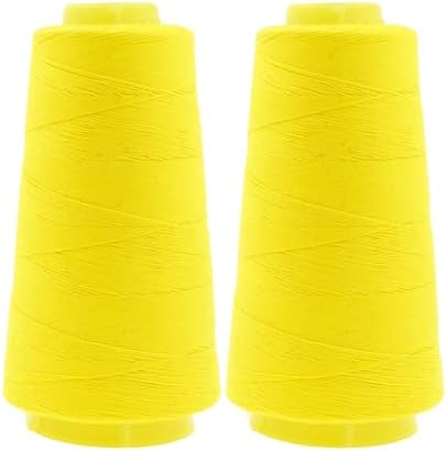 Mandala Crafts Yellow Mercerized Cotton Thread Cones for Sewing Quilting