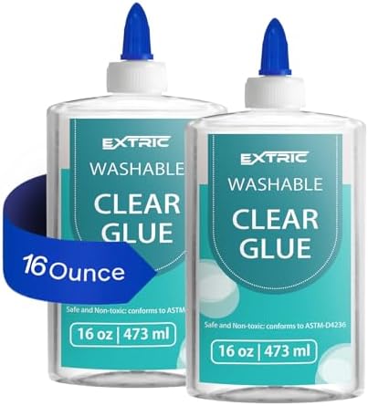 EXTRIC Clear Glue Washable Liquid 16 OZ, 2 PK Slime Glues & Art Crafts