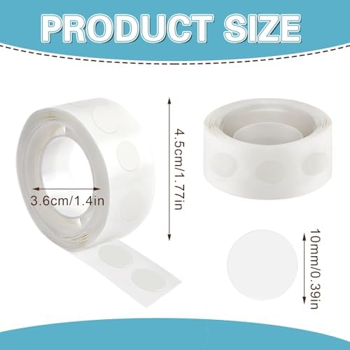 UPINS 800Pcs Glue Points Dots 10mm Removable Balloon Glue Adhesive Dots
