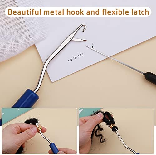 QMNNMA Crochet Needle for Locs, 48 Pcs Dreadlock Crochet Hook for Hair