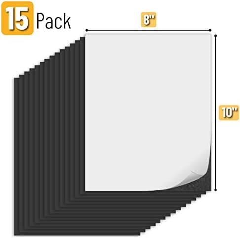 Mr. Pen- Adhesive Magnetic Sheets, 8" x 10", 15 Pack, Cuttable Magnets Flexible Magnet Sheets with Adhesive for Crafts Photos, Classroom Decorations, Easy Peel and Stickers for Planning
