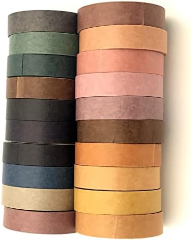 20 Rolls Washi Tape Set,10 mm x 5m Decorative Colored Masking Tapes for Scrapbooking, Junk Journal, Planners, DIY Crafts, Gift Wrapping