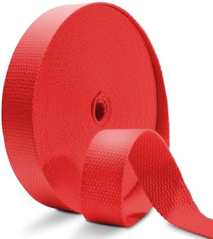 Cotton Webbing 1.5 Inch 12 Yards Natural Cotton Webbing Straps for Bags Handles, 1.5 Inch Weave Webbing for Cloth Tote Bag Straps Making,Cloth Belt, DIY Crafts Decoration (Red)