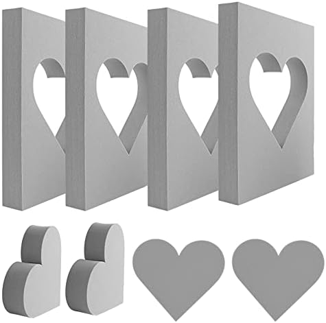 BAOFALI 4 Pcs Heart Cut Stamping Foam Grey Moldable Foam Stamps Plastic Dry Foam Stamp Pad Cut and Dry Foam Stamping Foam Block for Sculpture, Modeling, DIY Arts and Handicrafts Projects