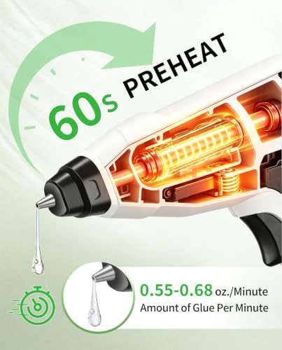 Hot Glue Gun 100W Auto Hand Free Fast Heat W/Mini Sticks Set
