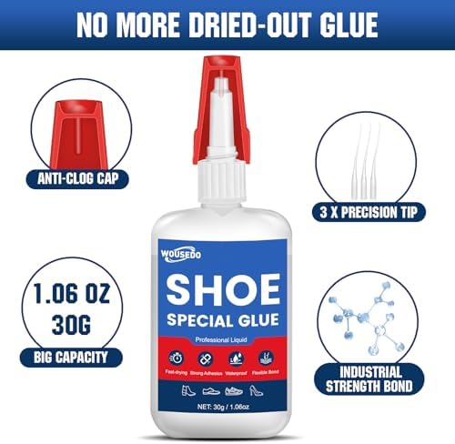 Shoe Glue 30g, Flexible & Waterproof Adhesive for Shoe Repair & Restoration