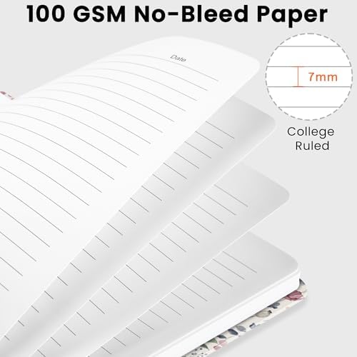 Lined Spiral Journal Notebook, A5 College Ruled Notebook for Note-Taking