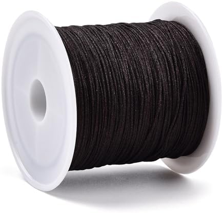 Nylon String for Bracelets, 0.6mm Nylon Beading Thread 43 Yards Friendship Bracelet String Chinese Knotting Cord for Kumihimo Necklaces Tassels Jewelry Crafts (Coconut Brown)
