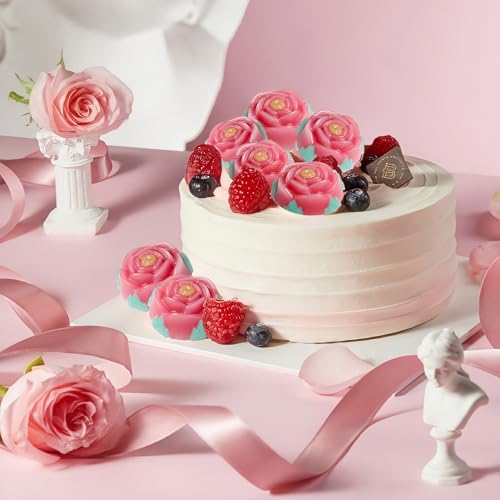 Rose Flower Molds, 2 Pack Small Rose Chocolate Molds 15-Cavity