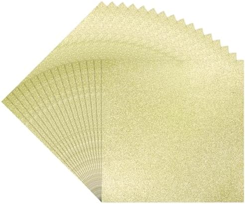 15 Sheets Golden Glitter Cardstock 12" x 12" 110lb Square Paper