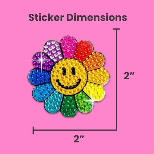 StickerBeans® Rhinestone Stickers - Happiness Sticker Pack, 2” x 2” Each Unique Sparkly Cut-to-Shape for Collecting, Trading, Decorating Laptops, Phone Cases, Scrapbooks