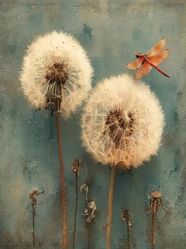 WNPOKN Dandelion Diamond Art Kits for Adults 12 x 16inch