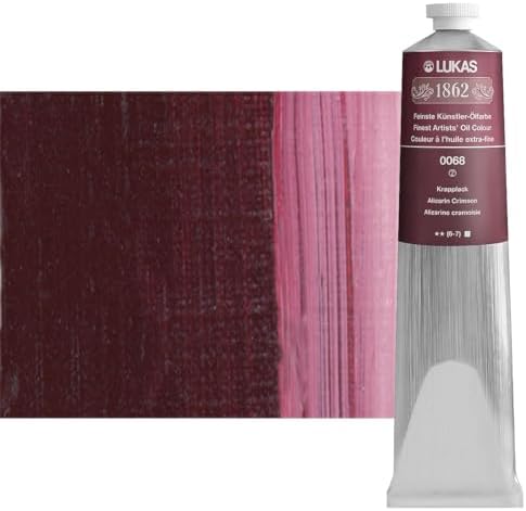 Lukas 1862 Professional German Oil Paint, Alizarin Crimson 200 mL - w/Beeswax & Non-Yellowing Sunflower Oil, Short Drying Time, Smooth, Outstanding Lightfastness