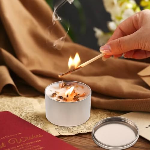 24-Pack 8oz Candle Tins with Lids, Metal Candle Jars for Candle Making, Empty Containers Vessels Bulk for Small Business & Beginners DIY Storage -Champagne Gold
