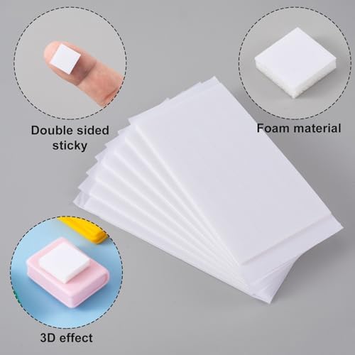 Joez Wonderful 6 Sheets Foam Adhesive Squares, 12x12x3mm, White