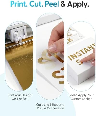 Silhouette Printable Adhesive Foil 8.5"X11" 8/Pkg - Gold