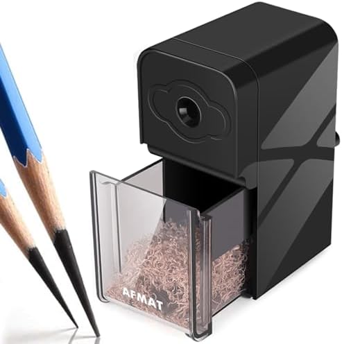 AFMAT Long Point Pencil Sharpener, 8-20mm Long Pencil Nibs, Self-Feed & Adjustable Pencil Sharpness, Artist Pencil Sharpener Manual for φ6-8.2mm Charcoal/Art/Drawing/Sketching/Colored Pencils PS10