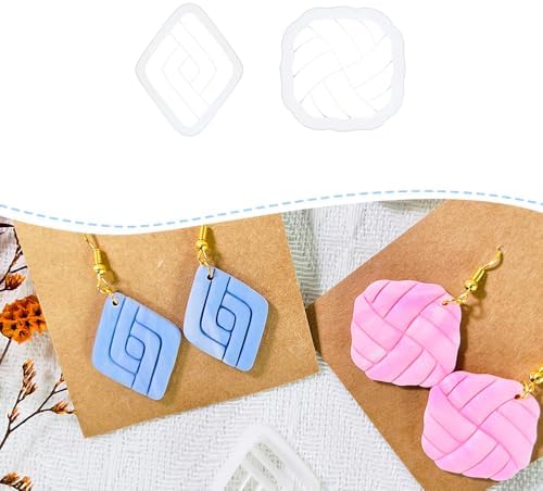 Xaekicr 2PCS Geometric Line Polymer Clay Cutters – Modern Clay Cutters for Earrings, Tools and Molds for Polymer Clay Jewelry DIY