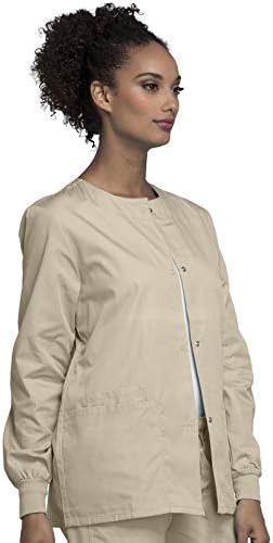 Cherokee WW Originals Scrubs Jacket for Women Snap Front 3 Pockets