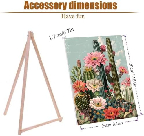 2 Pack Paint by Numbers Kit for Adults Framed Canvas, with Wooden Easel