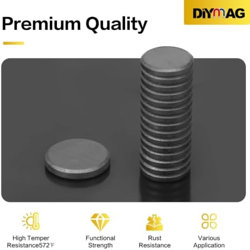 DIYMAG Strong Adhesive Magnets, 90pcs 0.7x0.12in Fridge Magnet
