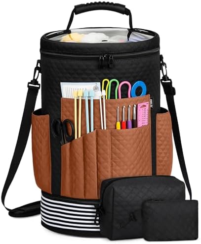 Crochet Yarn Knitting Bag 3PCS Expandable Large Yarn Storage Organizer Bag