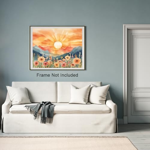 Natuyalo Paint by Numbers for Adults and Beginners, Sunset Mountain Painting by Number Kits on Canvas, Natural Landscape Paint by Number Kit DIY Acrylic Painting Gift 16x20 Inch