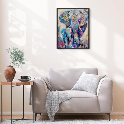 Natuyalo Animals Paint by Numbers Kit for Adults - Elephants Family Paint by Number on Canvas Without Frame, DIY Acrylic Painting for Ideal Gift Home Wall Decor (16x20 Inch)