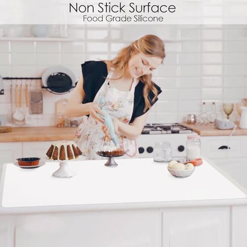 Extra Large Silicone Mat for Kitchen Counter 36" x 24" Silicone Table Mat for Resin Workbench Mat Heat Resistant Mat Coffee Bar Mat,Translucent