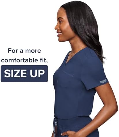 Med Couture Touch Women's Scrub Tops V-Neck Tuck-in Top with 1 Pocket
