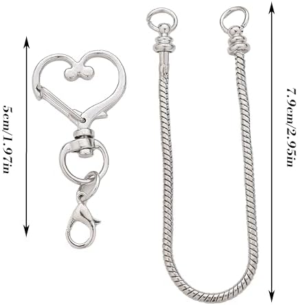 10PCS Beadable Keychain Bars Mixed Color Chain Keychains Key Chain Making Kit
