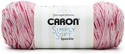 Caron Simply Soft Speckle Acrylic Yarn for Crocheting, Lipstick, 3-Pack
