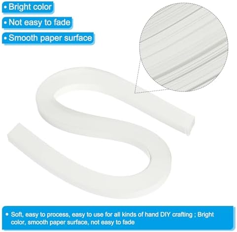 PATIKIL 240pcs Quilling Strips Paper 3/8"(10mm) 21"(54cm) Origami Paper Quilling Strip for Art DIY Hand Craft Christmas, White