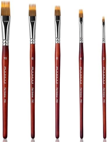 5pcs Dual-Layer Grainer Brush Set- Fuumuui Professional Synthetic Flat Comb Brushes for Unique Texture Painting Perfect for Artists Acrylic, Watercolor and Oil