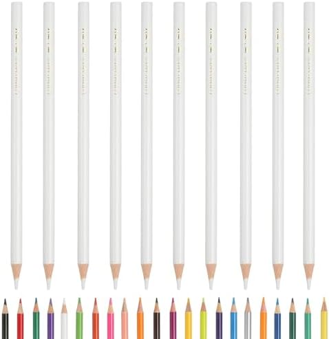 PATIKIL Colored Pencils, White Color Drawing Pencils with Oil-Based Cores Art Scrapbook Supplies for Adult Coloring Books Artists Beginners Drawing Sketching, 10 Pcs