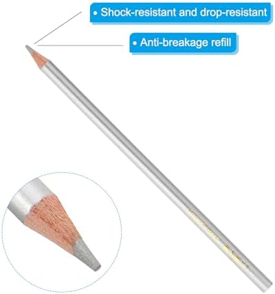 PATIKIL Silver Colored Pencils Set,6 Pcs Oil Color Pencils Wooden Coloring Drawing Pencil for Artists Art Painting