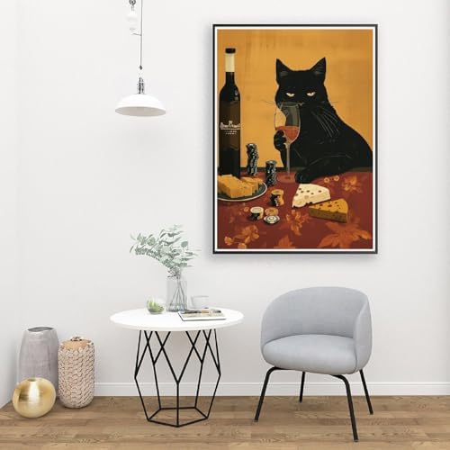 Canrichshop Cat Paint by Numbers Kit for Adults,Painting by Numbers,DIY Acrylic Paint Kit for Adults Beginners Without Frame,Easy Adult Paint by Number Kits on Canvas for Decor 16x20inch