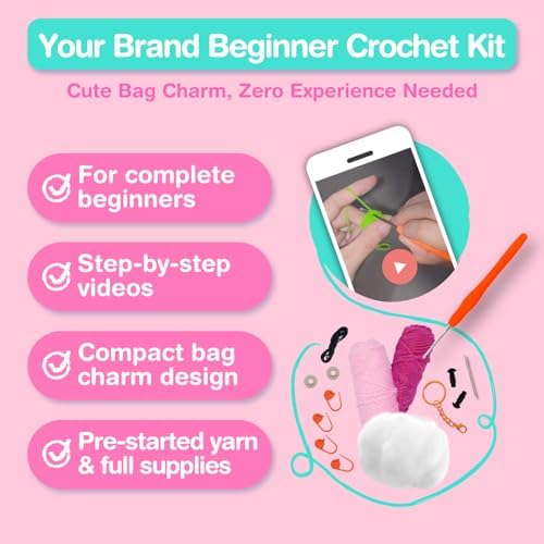 Avenir Crochet Kit for Beginners, Salamander Animal Keychain Craft Set
